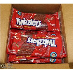 CASE WITH 24 250G BAGS OF TWIZZLER TWISTS