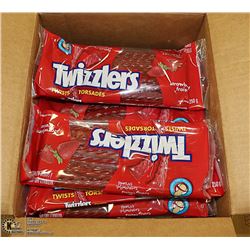 CASE WITH 24 250G BAGS OF TWIZZLER TWISTS