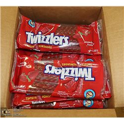 CASE WITH 24 250G BAGS OF TWIZZLER TWISTS
