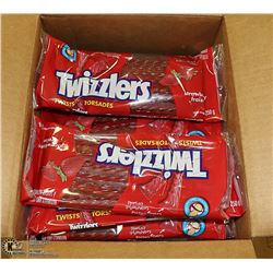 CASE WITH 24 250G BAGS OF TWIZZLER TWISTS