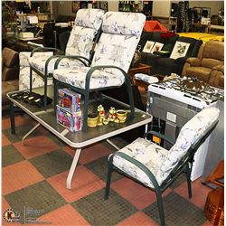 PATIO TABLE WITH 4 CHAIRS & 4 COVERS - 66" X 40" X