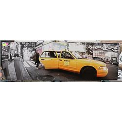 CITY THEMED TAXI STRETCH CANVAS SHOWHOME PICTURE