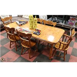 SOLID WOOD DINING ROOM TABLE WITH 2 DRAWERS