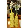 Image 1 : PAIR OF GREEN SHOWHOME VASES WITH ARTIFICIAL