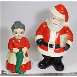 VINTAGE HAND PAINTED MR & MRS CLAUS