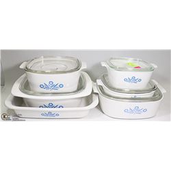 CORNING WARE - BLUE CORNFLOWER- 11 PIECES