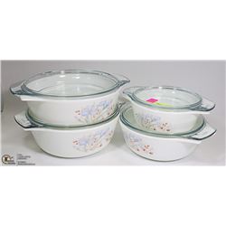 CORNING- BRISTISH MADE FLORAL- 8 PIECES