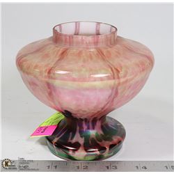 OIL SPOT LOETZ BOHEMIAN ART GLASS VASE  5" TALL