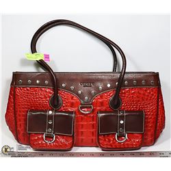 HANDBAG- OSPREY LONDON BRAND CROC LEATHER