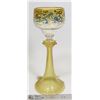 Image 1 : CRYSTAL HAND PAINTED GOLD LONG STEM  8" TALL