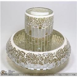 ORNATE CENTER PIECE CANDLE HOLDER 9" TALL X 10" W