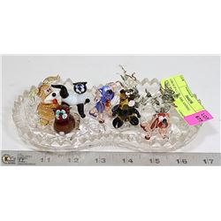GROUP OF GLASS ANIMAL FIGURINES