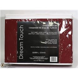 DREAM TOUCH 4PC QUEEN SHEET SET - RED