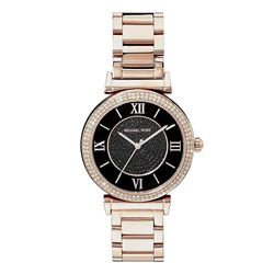 NEW MICHAEL KORS BLACK 38MM CRYSTAL DIAL MSRP $370