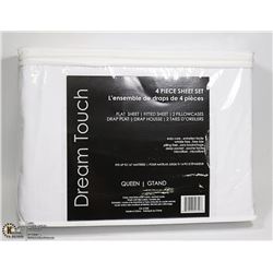 DREAM TOUCH 4PC QUEEN SHEET SET - WHITE