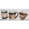 Image 1 : THREE ROYAL DOULTON 3" CHARACTER JUGS:  "SIR
