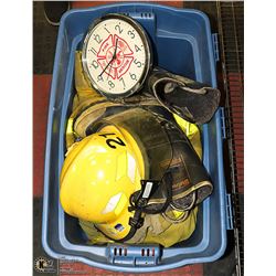FULL FIREMAN'S SUIT INCLUDING HELMET, FIRE COAT,
