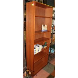 6-SHELF DARK BROWN WOOD GRAIN BOOK