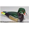 Image 1 : WOODEN HAND CARVED DUCK 13" L X 7" H