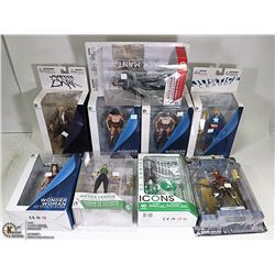 BOX OF 9 JUSTICE LEAGUE ACTION FIGURES INCLUDES