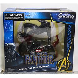 BLACK PANTHER FLAMING CAR PVC DIORAMA