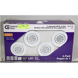 4 PACK 3" RECESSED LED KIT 450 LUMENS
