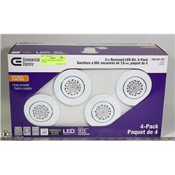 4 PACK 3" RECESSED LED KIT 450 LUMENS