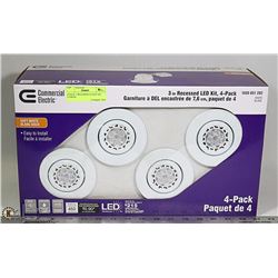 4 PACK 3" RECESSED LED KIT 450 LUMENS