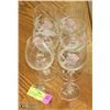 Image 1 : LOT OF 6 CRYSTAL FLORAL ETCHED WINE GLASSES