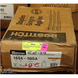 CASE OF BOSTITCH 16 GAUGE 1/2" X 2" STAPLES