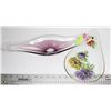 Image 1 : ART GLASS PLATE & STRETCHED BOWL (PURPLE)