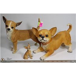 GROUP OF CHIHUAHUA FIGURES, TALLEST 10"