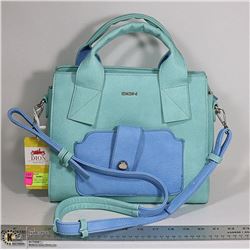 NEW DION TWO TONED BLUE HANDBAG, COMES WITH