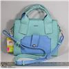 Image 1 : NEW DION TWO TONED BLUE HANDBAG, COMES WITH