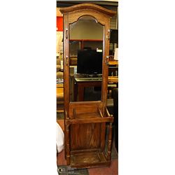 VINTAGE WOOD FRONT ENTRY COAT STAND
