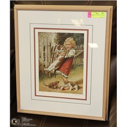 JIM DALY LTD EDITION 354/950 "GIRL & CATS"