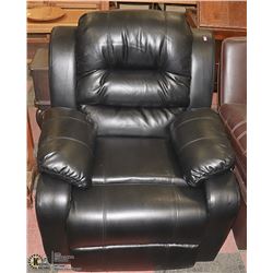 NEW BLACK LEATHERETTE RECLINING SOFA CHAIR