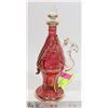 Image 1 : CAMEL CRANBERRY COLOR GLASS PERFUME BOTTLE