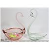 Image 1 : PAIR OF VINTAGE SWAN ART GLASS PIECES