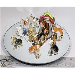 GROUP OF DOG FIGURINES CERAMIC