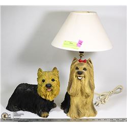 TERRIER DOG FIGURE AND LAMP