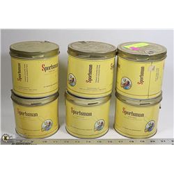6 X VINTAGE SPORTSMAN TOBACCO TINS