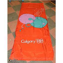 9 FT TALL  RARE CALGARY 1988 OLYMPIC BANNER CITY