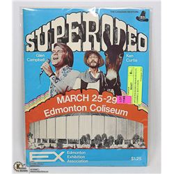 1975 SUPER RODEO PROGRAM GLEN CAMPBELL KEN CURTIS