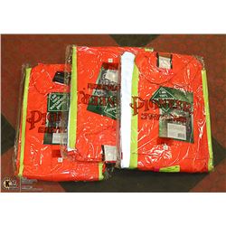 LOT OF 3 PIONEER DRYKING HI-VISRAIN JACKETS