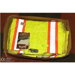 LOT OF 6 HIGH VIS RAIN JACKET SIZE XL