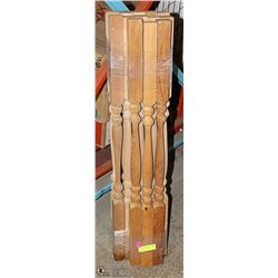 LOT OF 13 NEW SOLID WOOD SPINDLES -