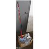 Image 1 : BOX OF NEW CLOTHING AND A MOP