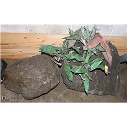 TWO LARGE VOLCANIC ROCK DECORATIVE