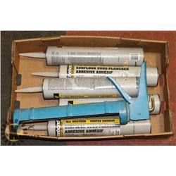 LOF OF 5 SUBFLOOR ADHESIVE & CAULKING GUN
